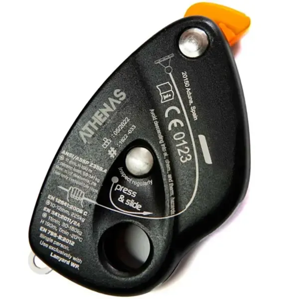 Descensor Auto blocante Antipânico Ero Athenas At 402 Para Corda 10 a 12mm Carga de Trabalho Até 180kg
