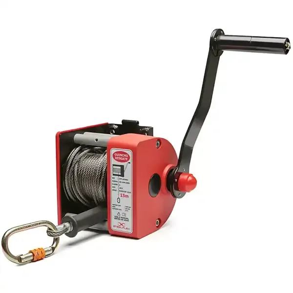 Guincho Manual Steelflex em Cabo de Aço 15 Metros STF GC0481 Para Espaço Confinado