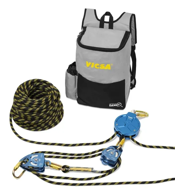 Kit Sistema de Resgate ou Fuga com Freio 5:1 Em Corda Com 10 Metros Danny Vicsa Vic-27946