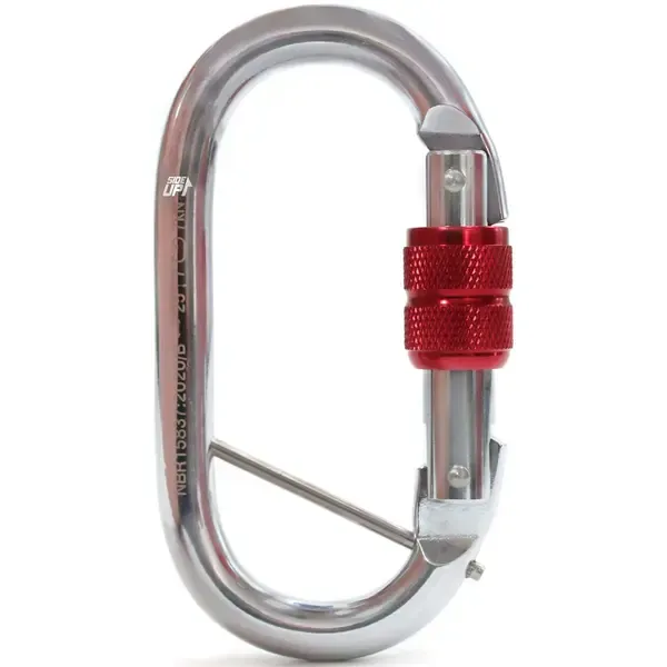 Mosquetão Aço Oval 25kN SideUp com Trava Rosca e Pino de Segurança Check Lock SU2857