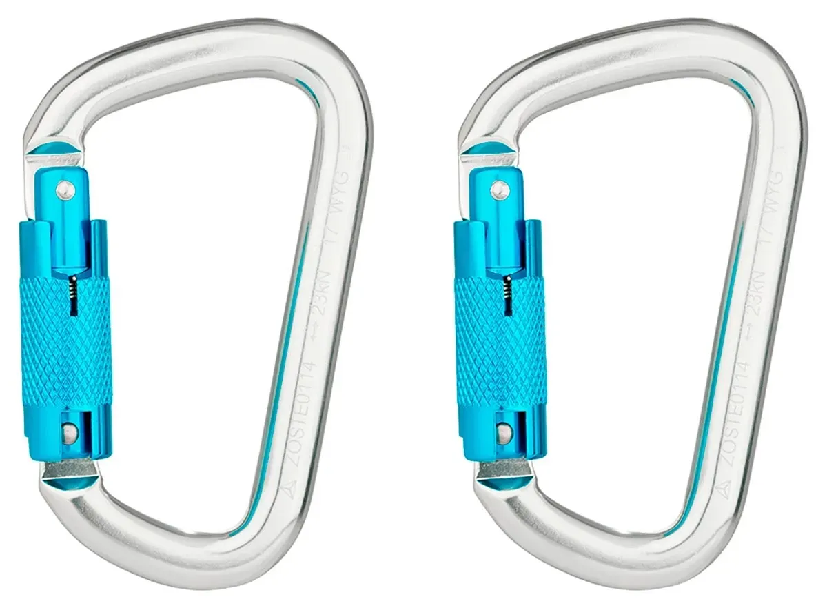 Mosquetão Tipo Pera em Alumínio Delta Plus Trava tripla 23 kN - Embalagem com 2 Unidades