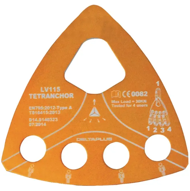 Placa de Ancoragem em Aço Inox 4 Furos Orifícos Delta Plus Modelo LV115