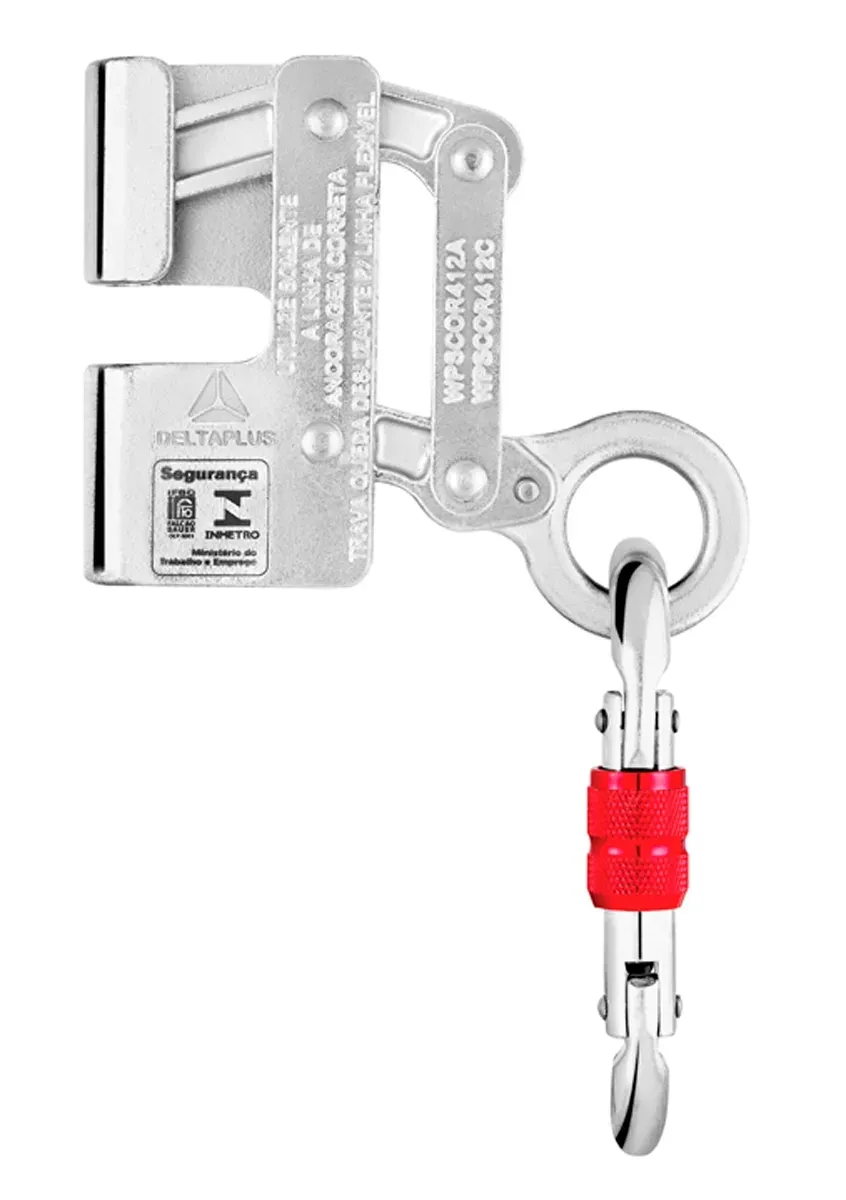 Trava-Quedas Em Aço Inox Para Corda 12mm Com Mosquetão Delta Plus COR412C