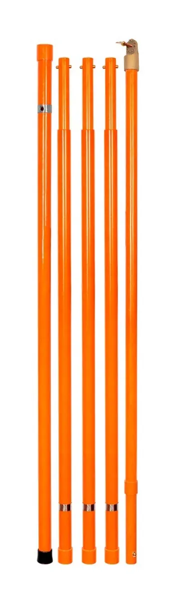 Vara de Manobra isolante Eletricista 5 elementos completa 6,45 Metros com Cabeçote Universal Móvel Incluso