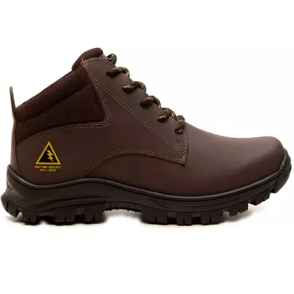 Bota de Segurança Gogowear KW2024 100% Couro Marrom Eletricista NR10 51403