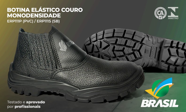 Botina Elástico Couro Monodensidade ERP111P ERP111S