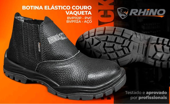 Botina Elástico Couro VAQUETA