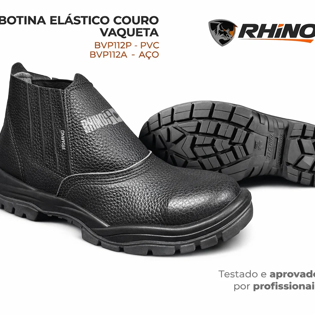 Lateral da Botina Elástico Couro VAQUETA