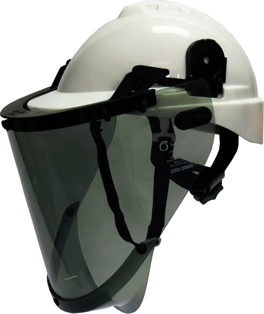 Kit Protetor Facial Arc-Flash Cinza Com Capacete Proteção Térmica, Arco Elétrico Eletricista, e Contra Raios Ultravioletas - Infravermelho - Luz Intensa CA 47085