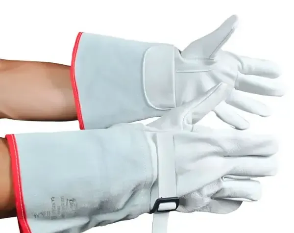 Luva de Cobertura Zanel Para Sobrepor Luva de Alta Tensão Vaqueta com Punho de Raspa 20 CM Fivela de Ajuste