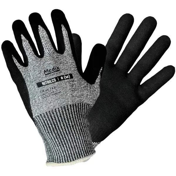 Luva de Proteção Ao Corte Medix NitrilC5 Teste Tdm Nível D Palma Banho Nitrílico