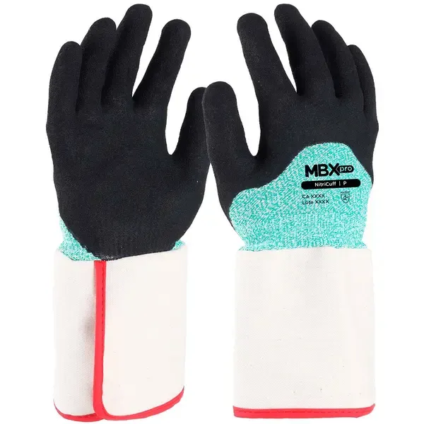 Luva Medix NitriCuff Proteção ao Corte Com Banho Nitrílico Palma e Punho em Lona CA 48744