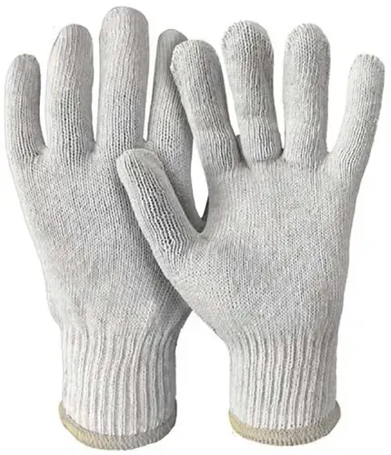Luva Tricotada de Algodão Plastcor Sem Pigmento Branca 